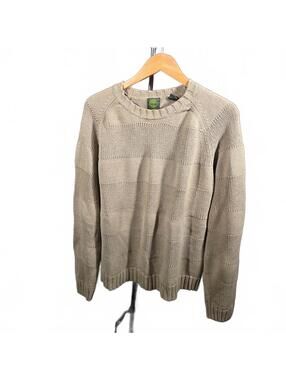 Timberland Men's Beige Textured Knit Pullover Sweater